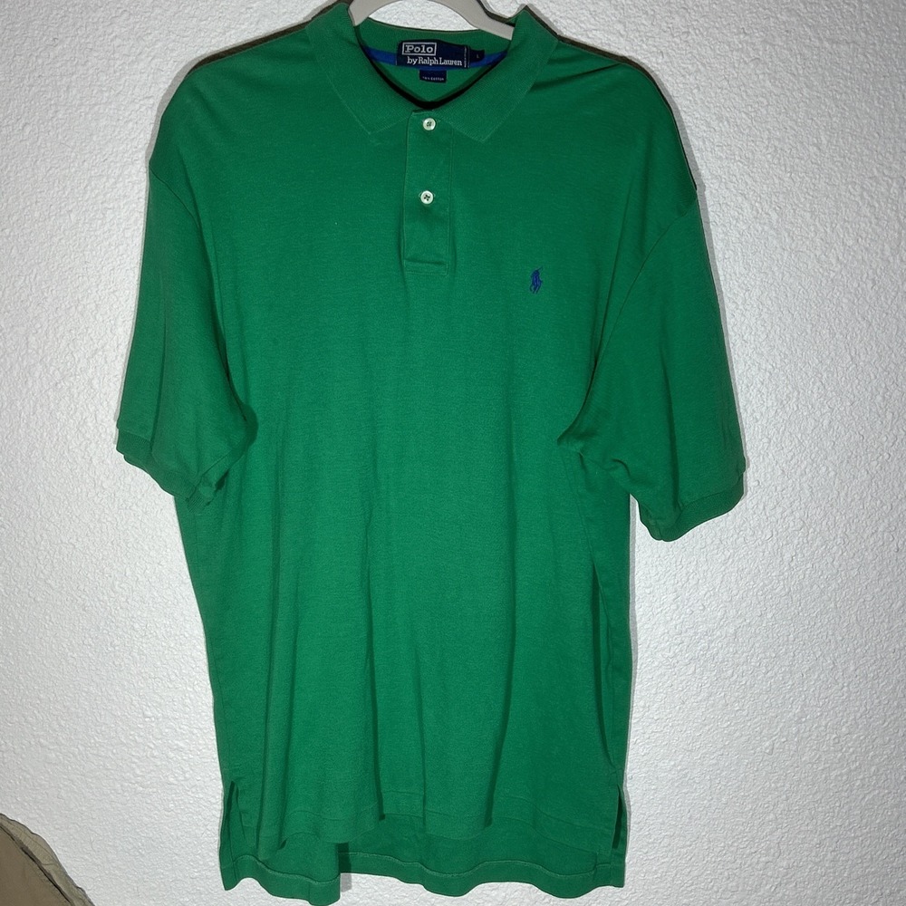 Polo By Ralph Lauren Polo Kelly Green With Blue Pony 100% Cotton Large